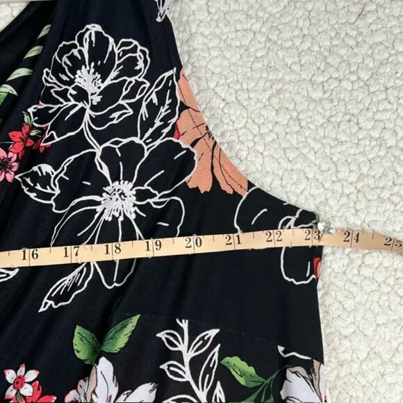 ROBBIE BEE Womens Plus Size Floral-Print Cowlneck Midi Dress, Size 2X - Picture 4 of 5